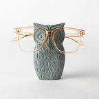 Eyeglass holder owl palewa stone 2.5Wx4.5H gray