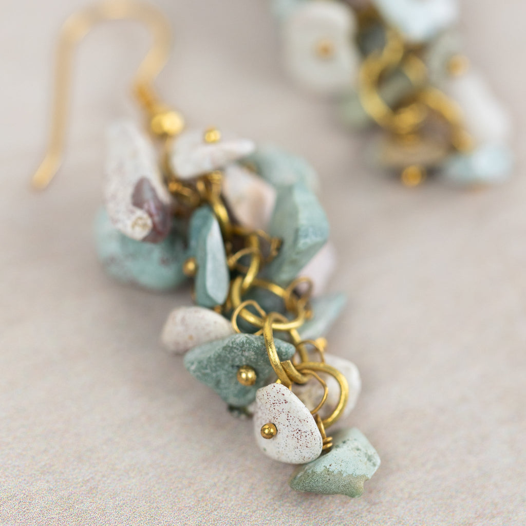 "Kali" Turquoise Cluster Earrings