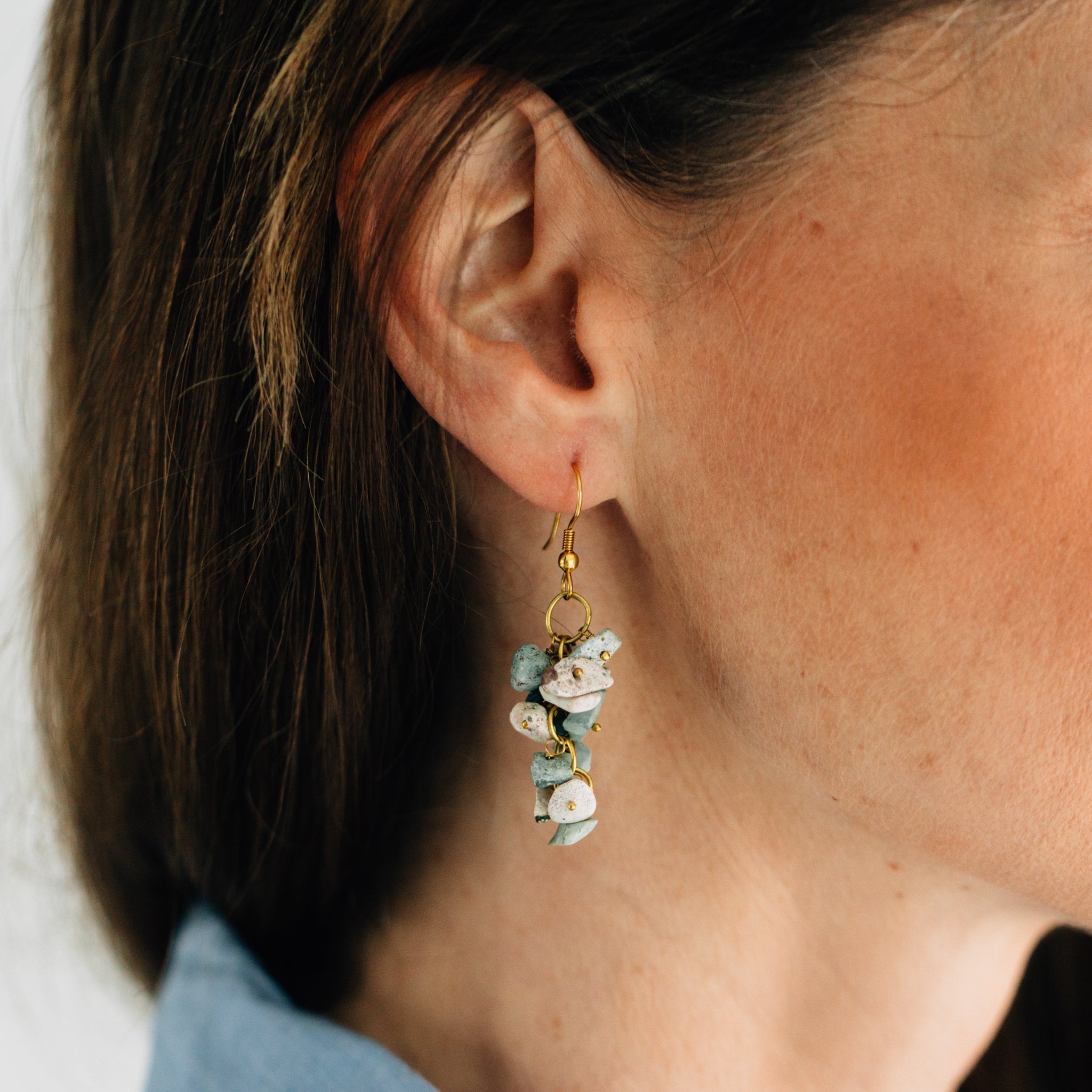 "Kali" Turquoise Cluster Earrings