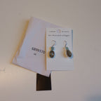 Earrings dngl sq/ovl strlg silv/stn 1.5L silv/gray
