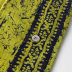 Bag baitk kantha stitch cotton 10Wx6.5H green/blk