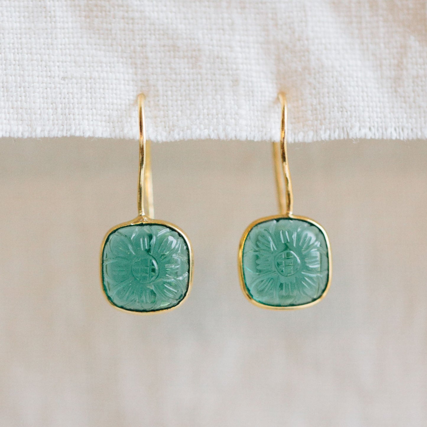 "Lalita" Blue Daisy Dangle Earrings