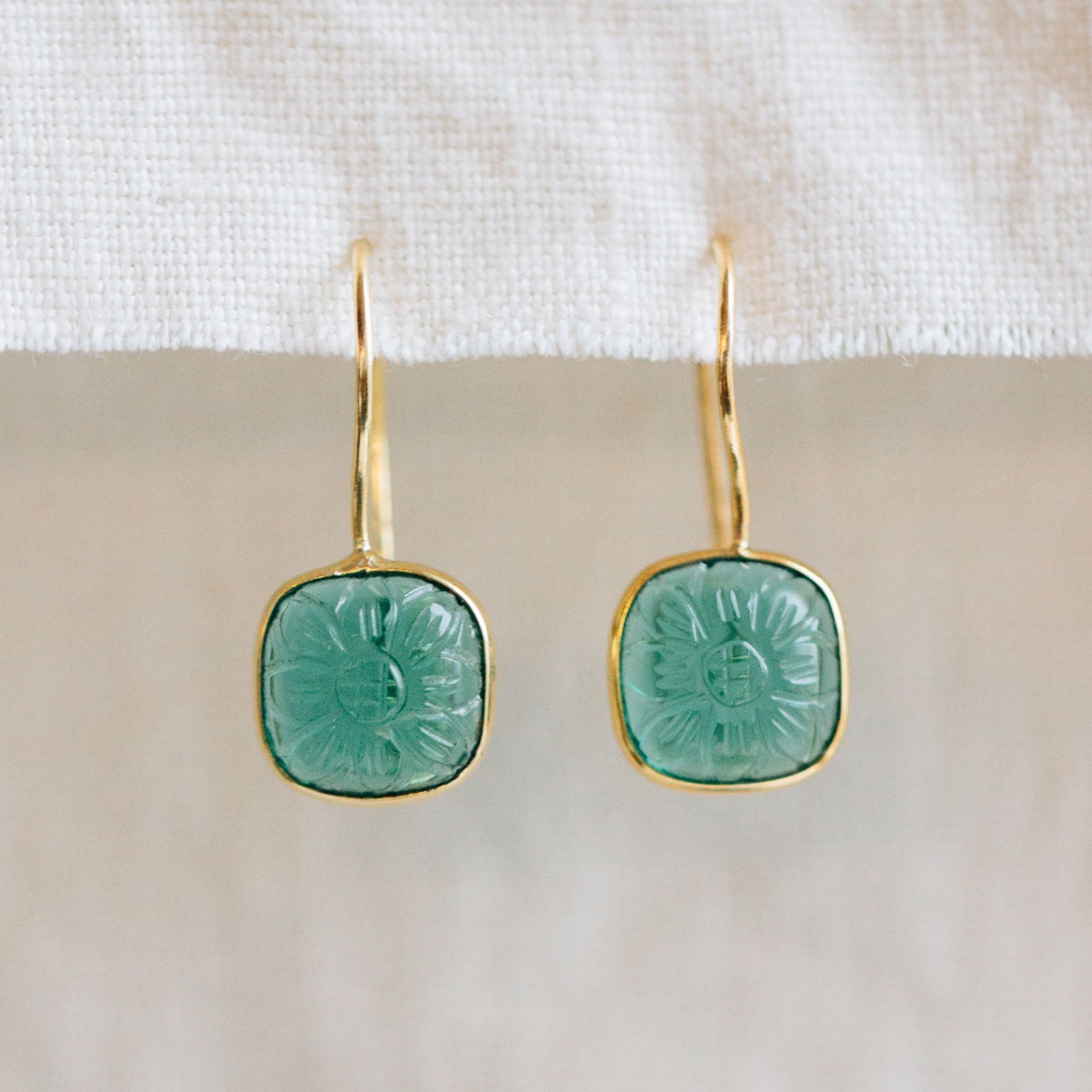 "Lalita" Blue Daisy Dangle Earrings