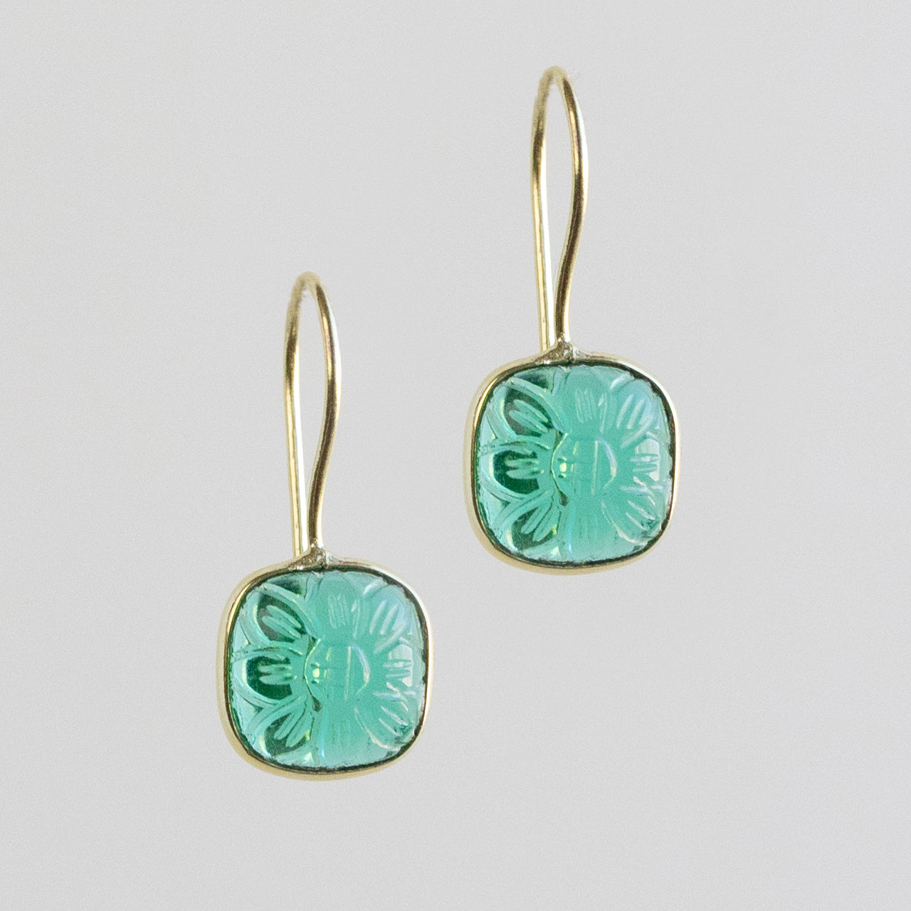 "Lalita" Blue Daisy Dangle Earrings