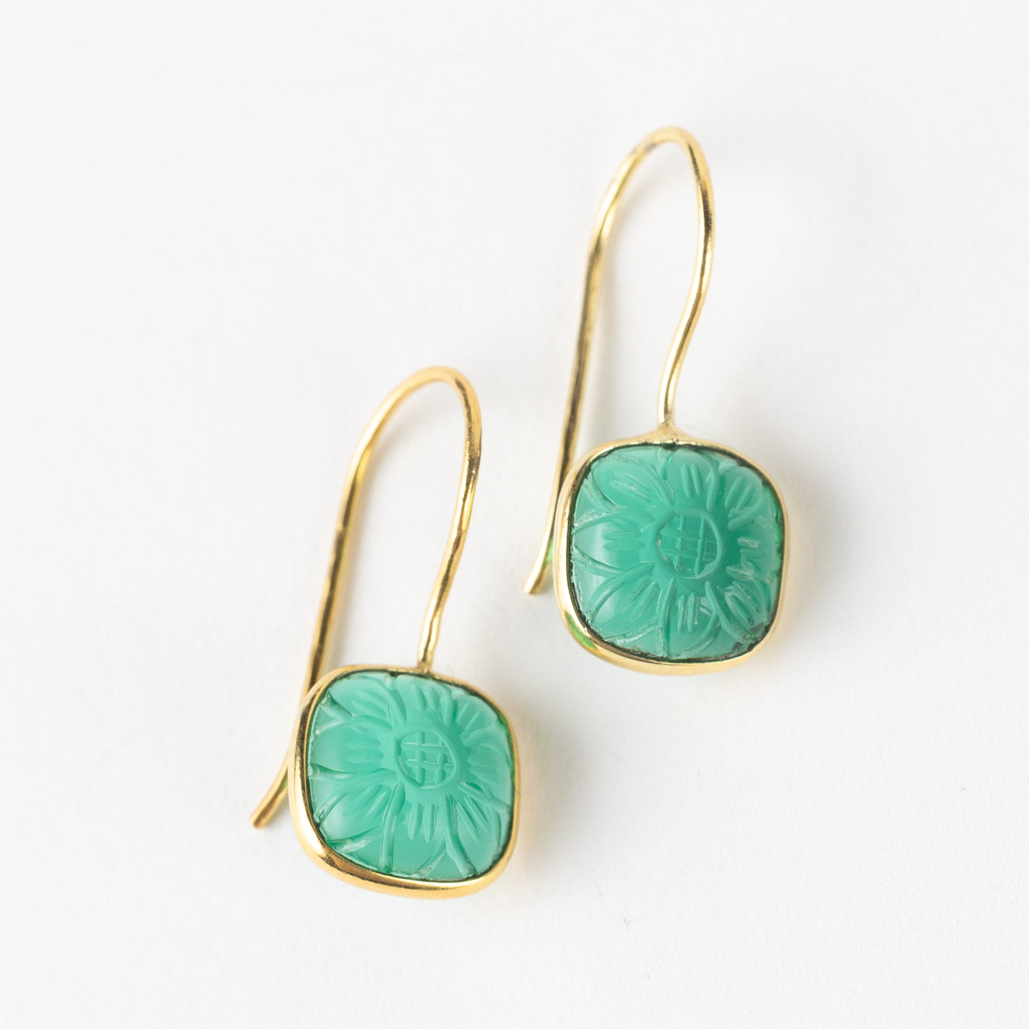 "Lalita" Blue Daisy Dangle Earrings
