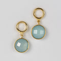 "Sona" Chalcedony Blue Gem Drop Earrings