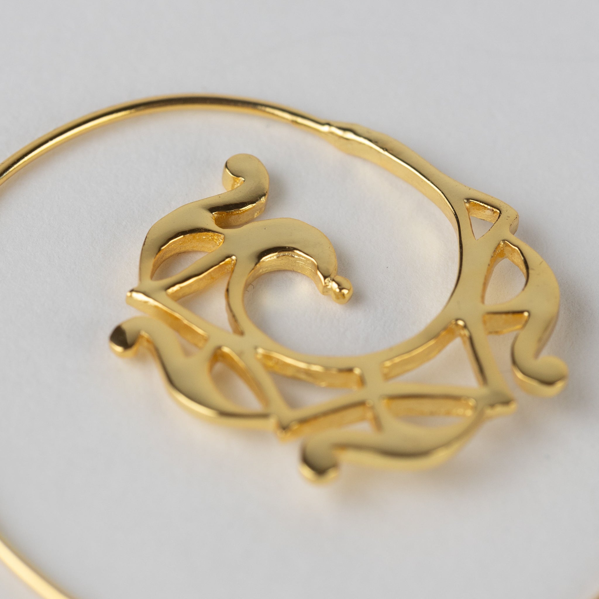 "Katani" Gold Swirl Hoop Earrings