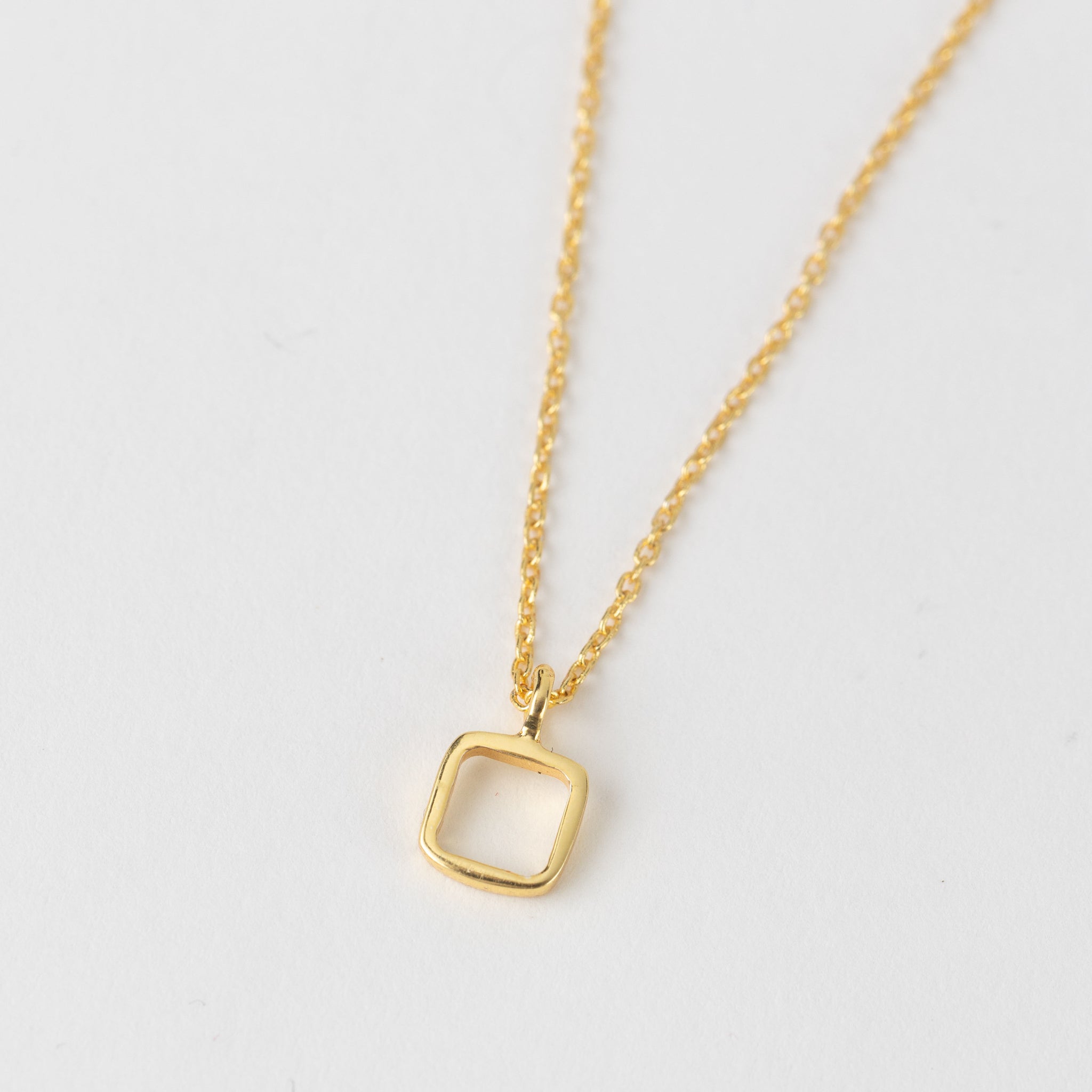 "Sundar" Dainty Square Pendant Necklace