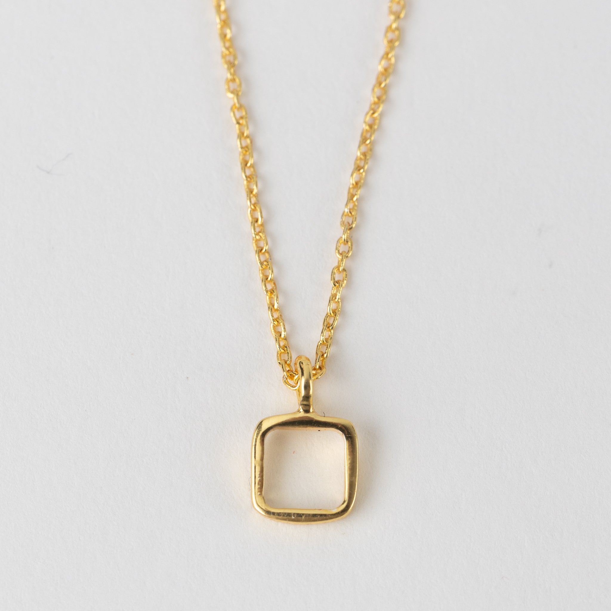 "Sundar" Dainty Square Pendant Necklace