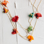 Necklace multistrnd wrap bead sari/br 20L br/multi