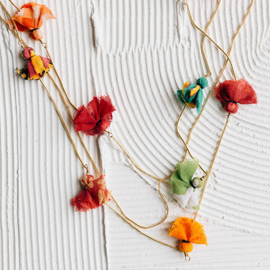 Necklace multistrnd wrap bead sari/br 20L br/multi