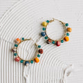 "Akku" Sari Bead Hoop Earrings