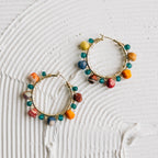 "Akku" Sari Bead Hoop Earrings