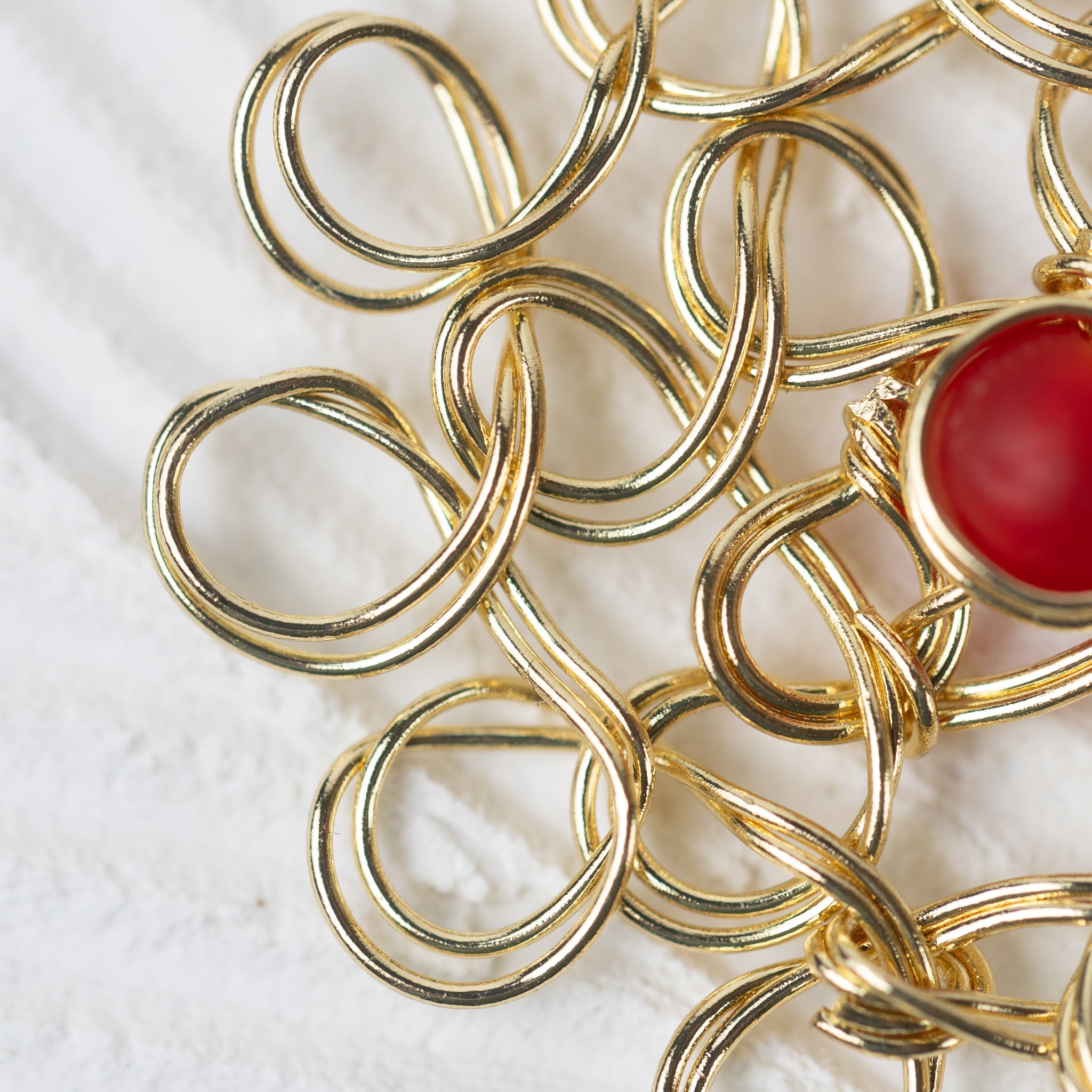 Gold Filigree with Orange Glass center "Maanika" Earrings*^