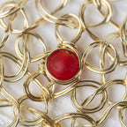 Gold Filigree with Orange Glass center "Maanika" Earrings*^