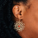 Gold Filigree with Orange Glass center "Maanika" Earrings*^