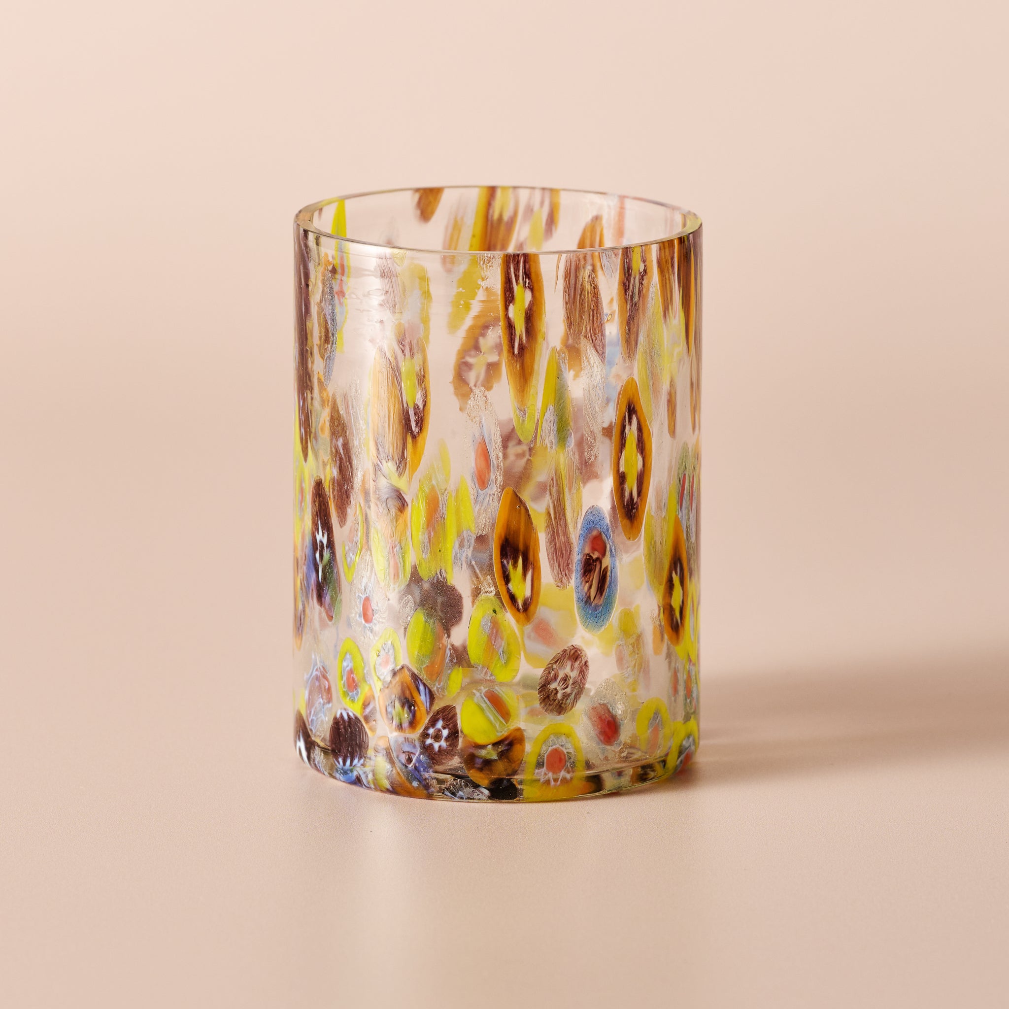 Glass spots f/8oz M/2 cheena glass 3Dx4 clear/mult