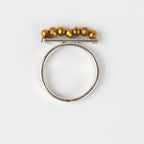 Ring bar of beads M/3 brss/glss .65D silver/gold