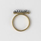 Ring bar of beads M/3 brss/glss .65D brass/silver