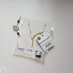 Necklace gro druzy st/glss/brss 22L ivry/gry/brss