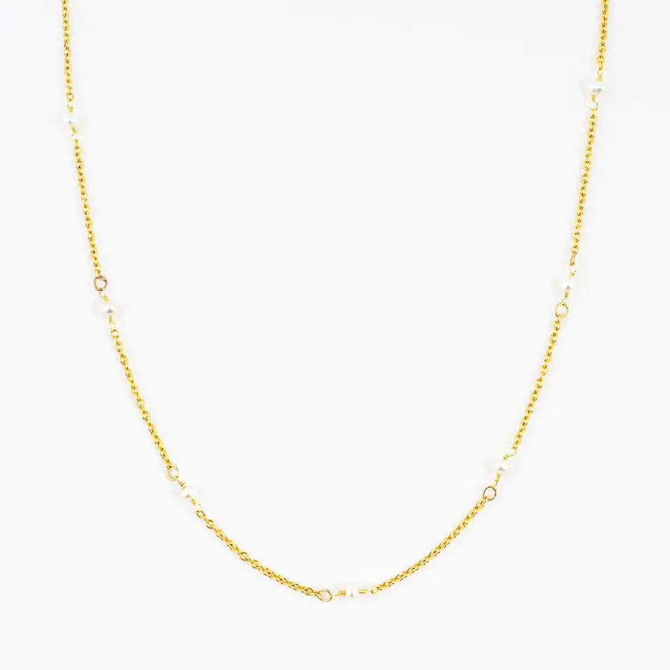 Necklace, Pearl and Chain