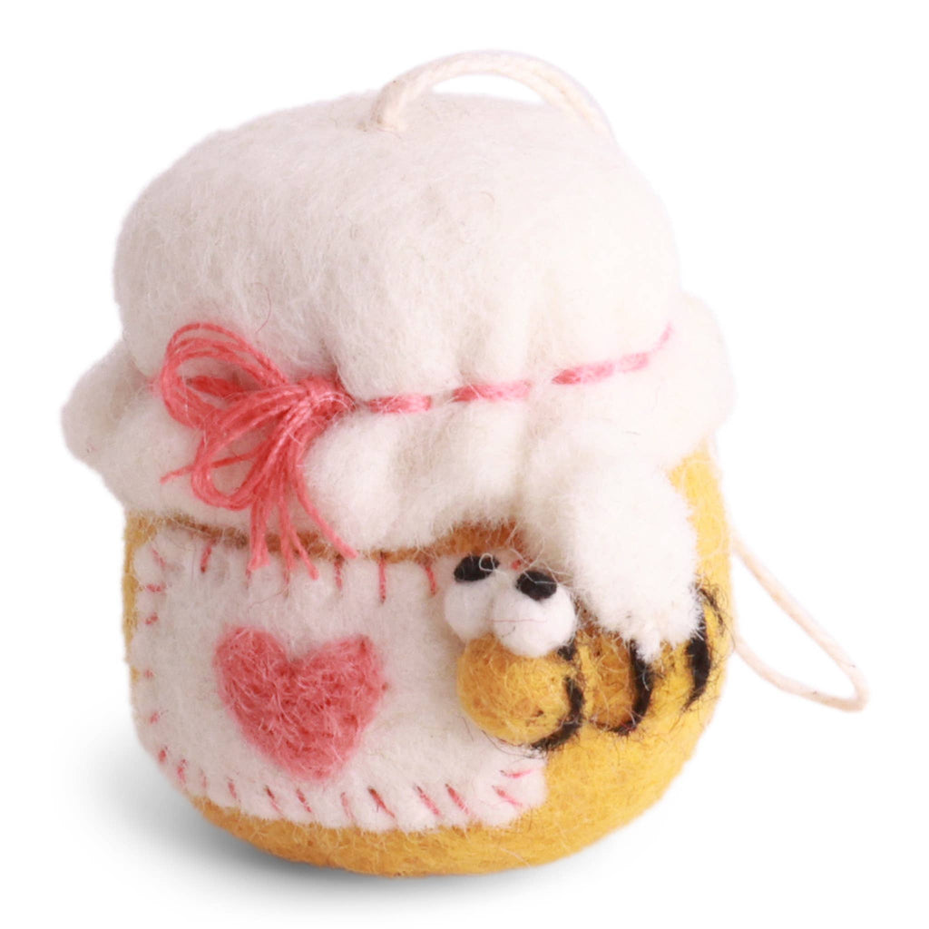 Felted Sweet Honey Jar Ornament