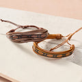 Tikat Embossed Leather Bracelets, Set of 2