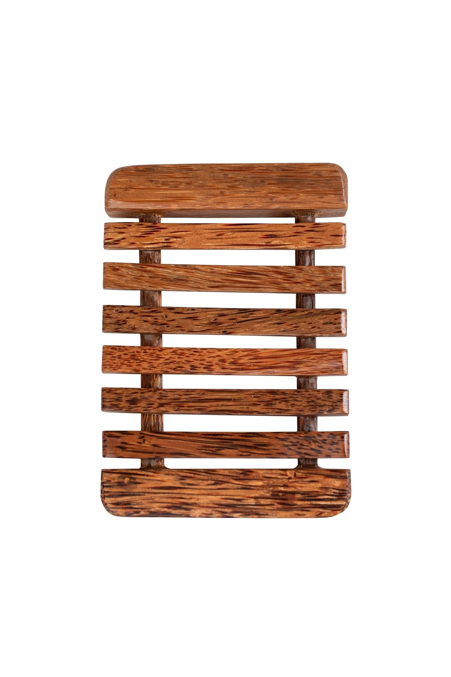 Soap dish slatted coconut wood 6Lx4W brown