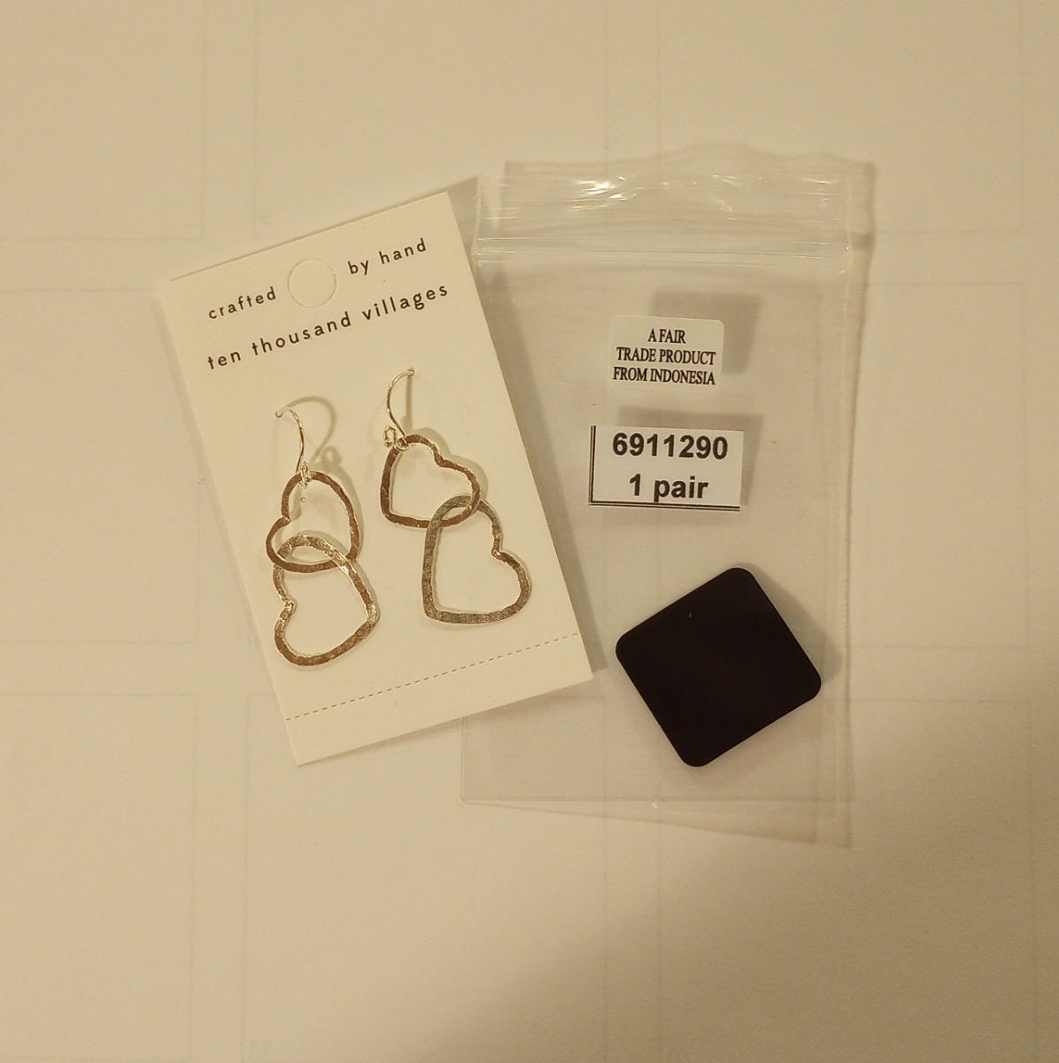 Earrings connected hearts sterling 2L silv
