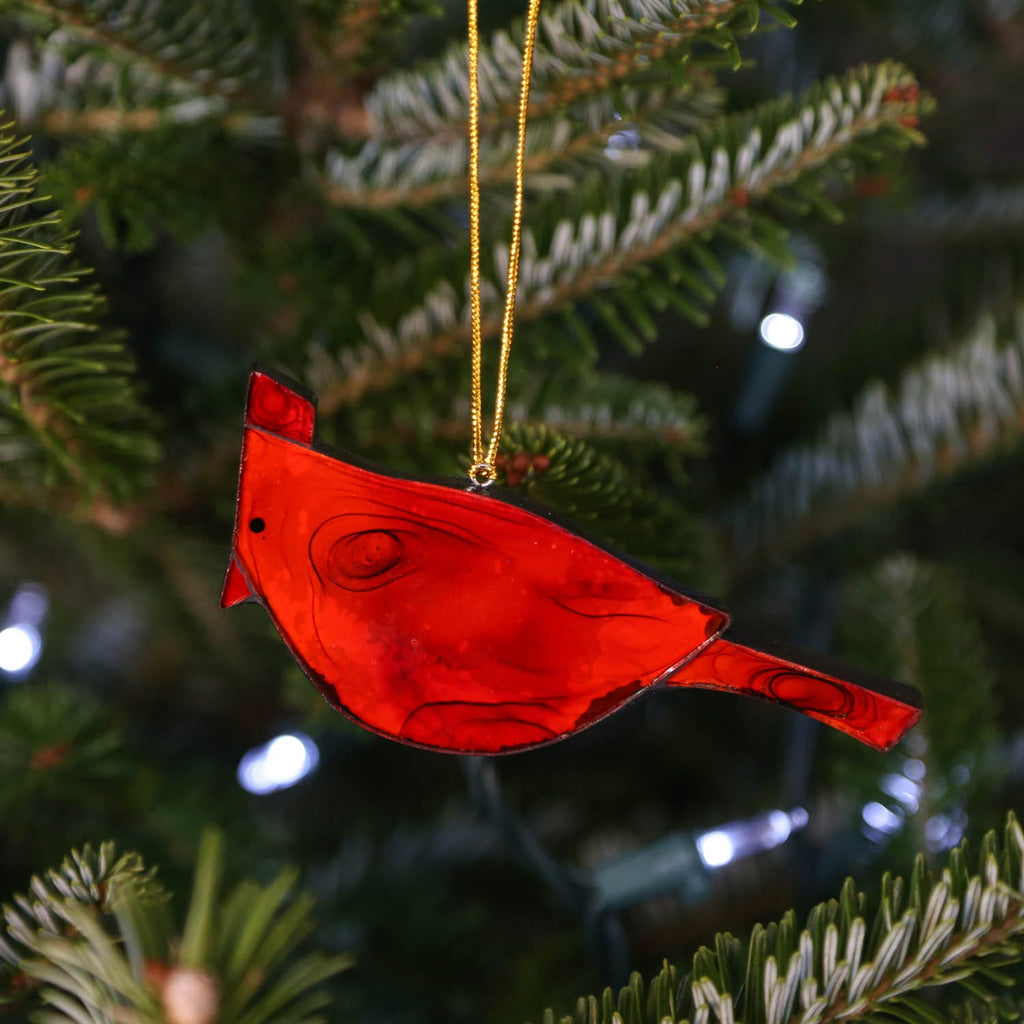 Ornament cardinal mosaic MDF/glss red