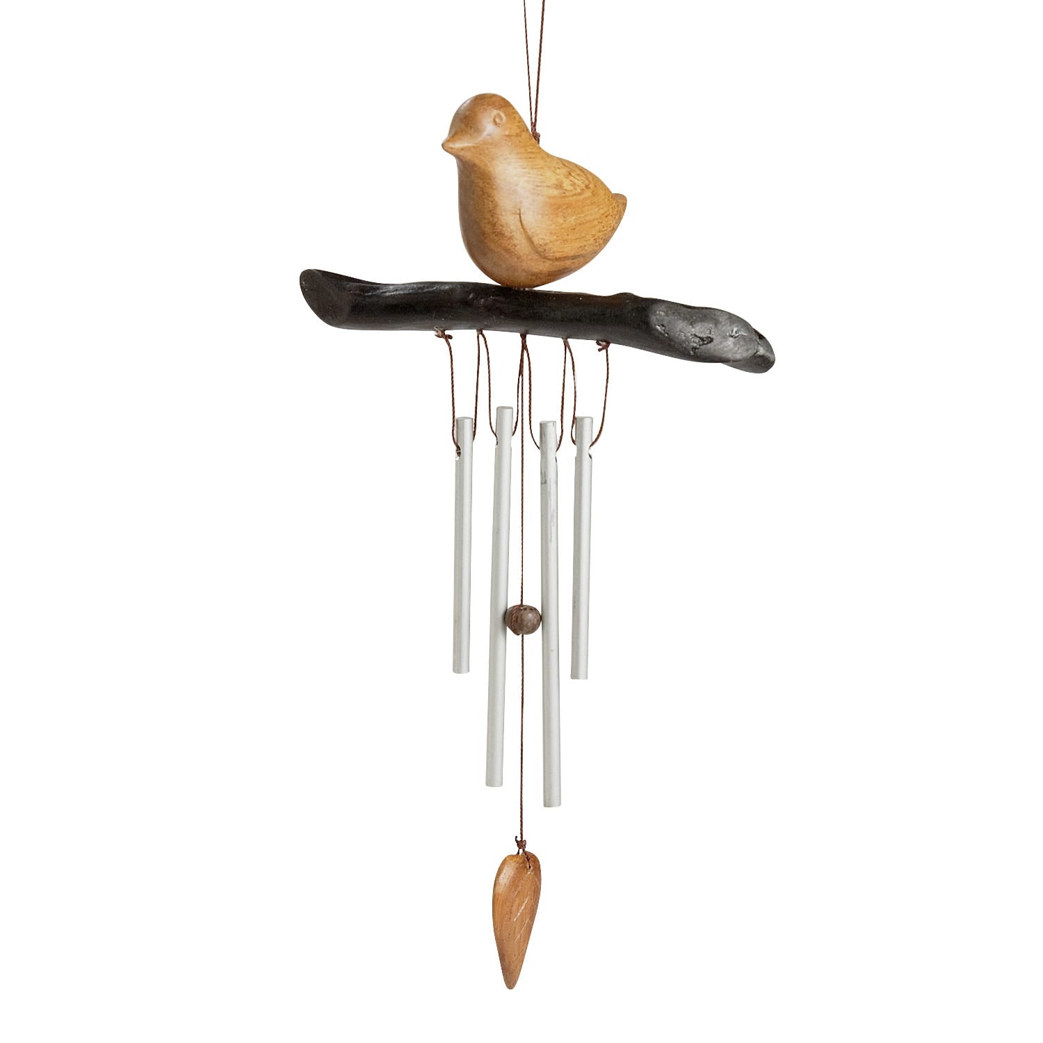 Chime bird/branch wd/mtl 9H brn
