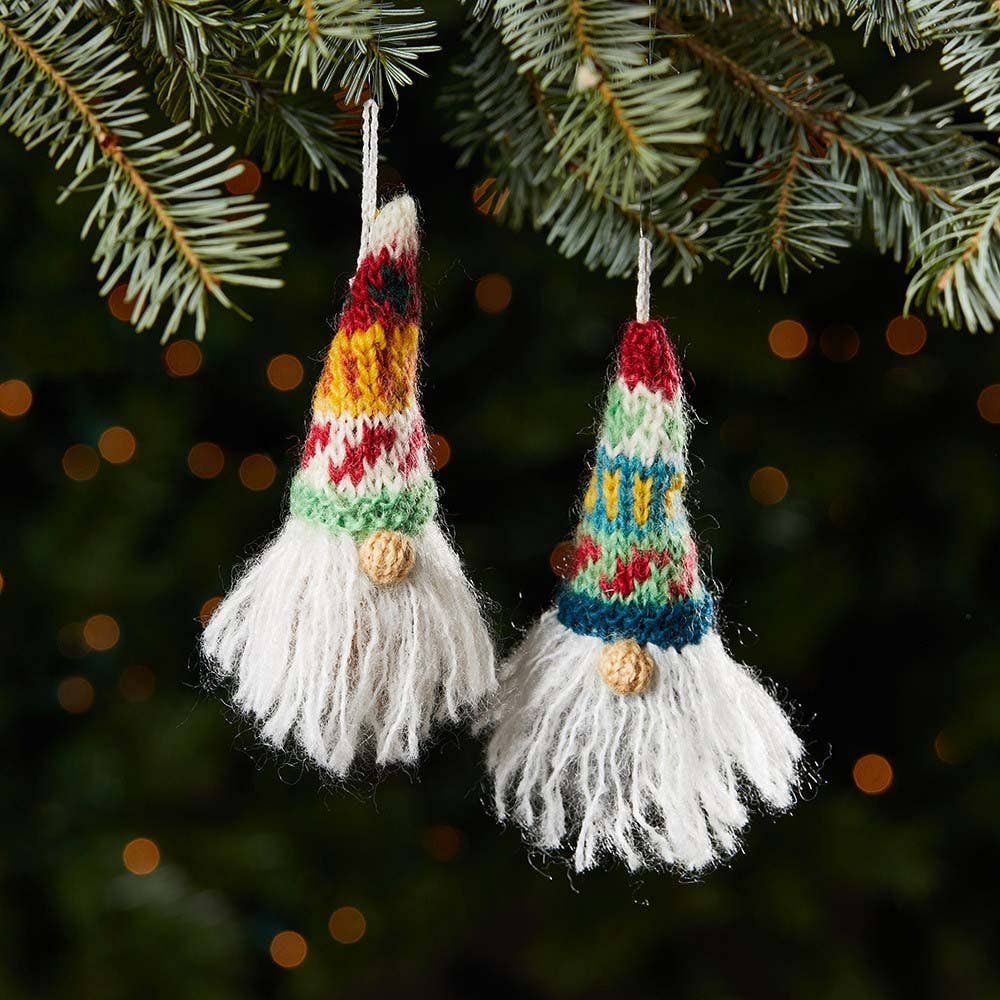 Knitted Gnome Christmas Ornaments