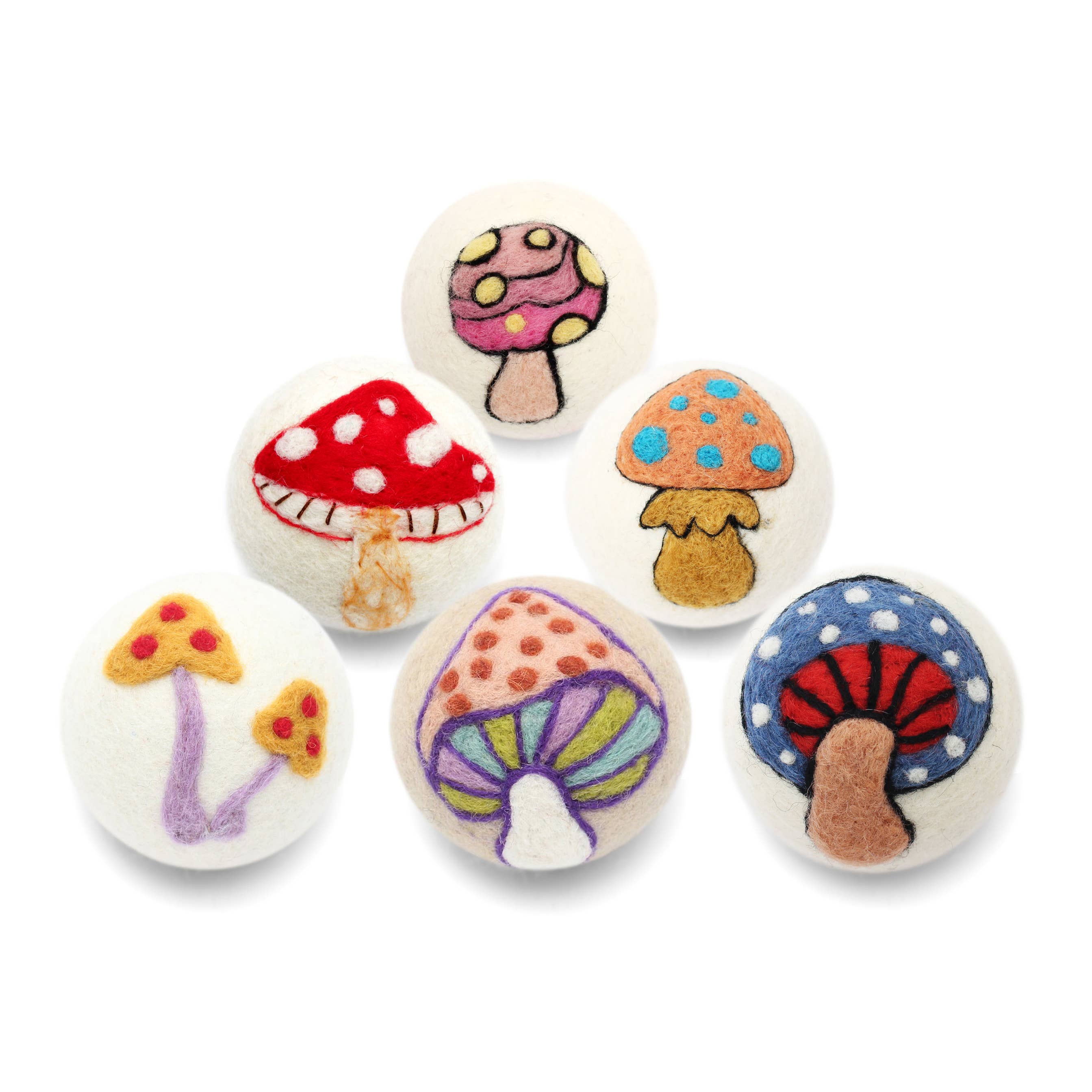Eco Wool Dryer Balls, "Mushrooms"