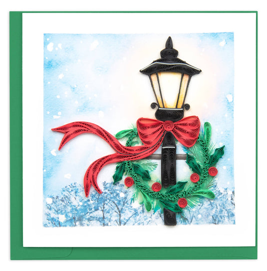 Quilled Greeting Card, "Holiday Lamp Post"