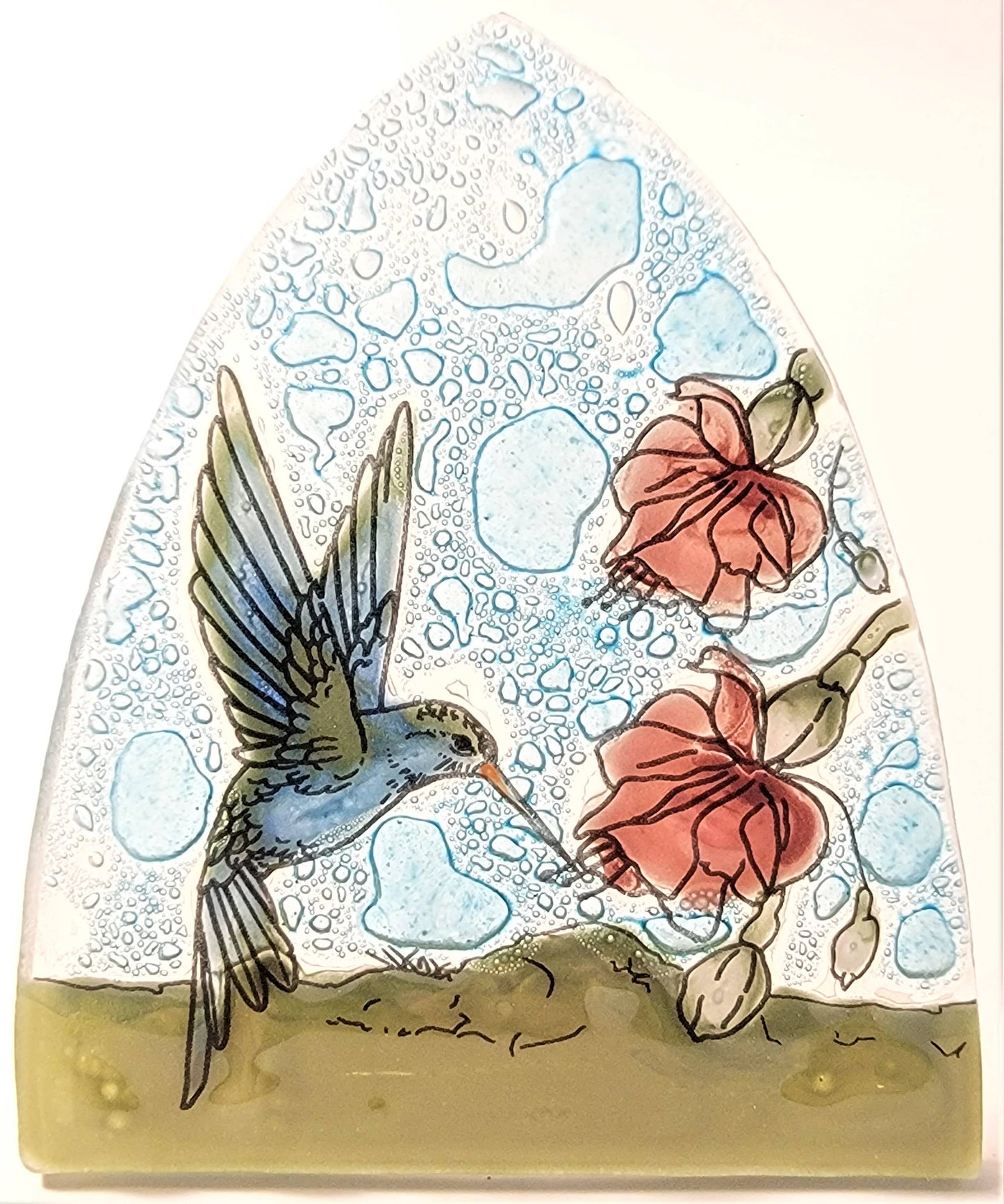 Glass Night Light - Hummingbird