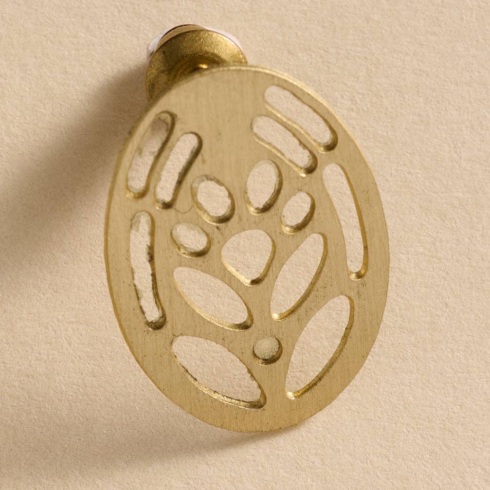 Jana Punched Brass Post Earrings