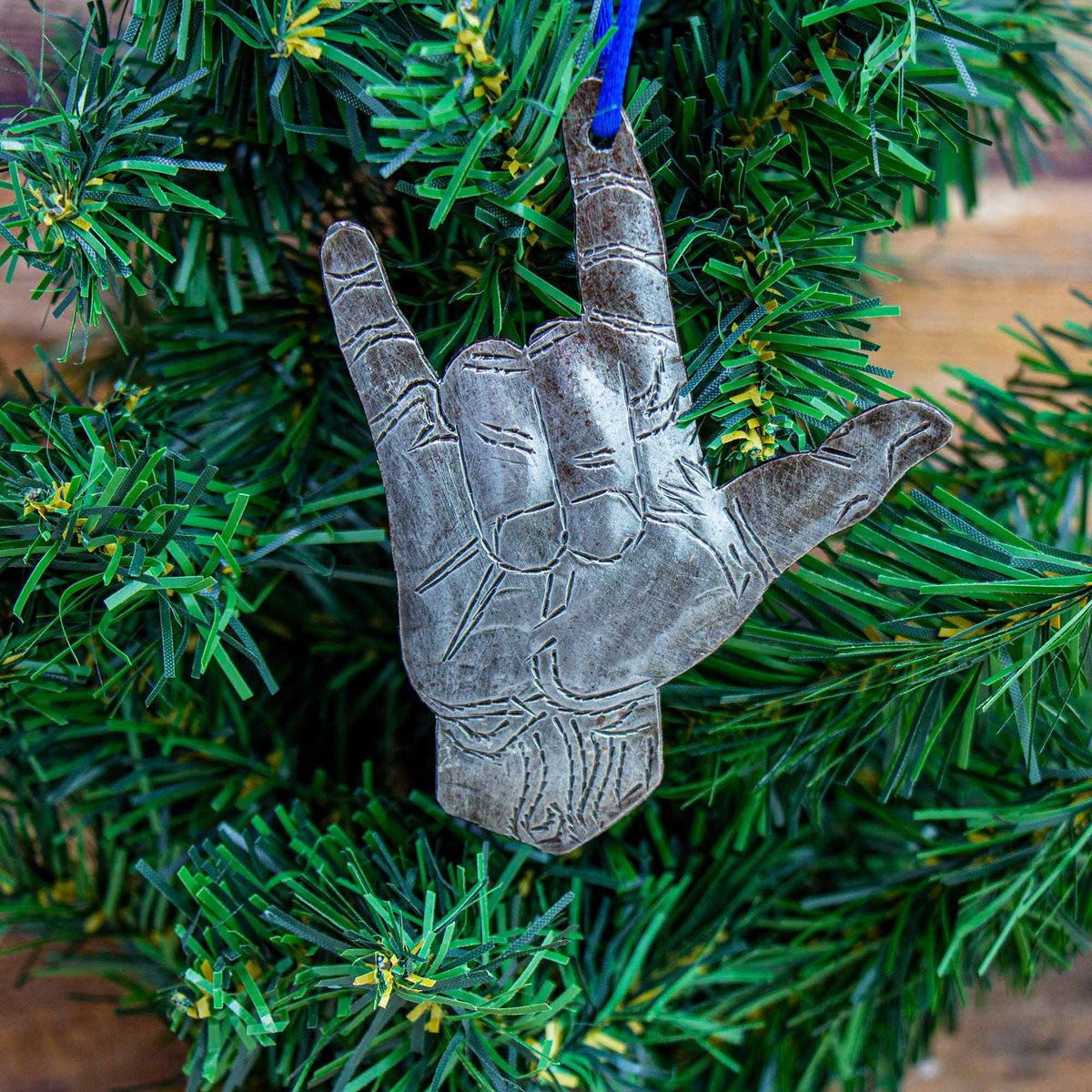 "Love You" Sign Haitian Metal Drum Ornament