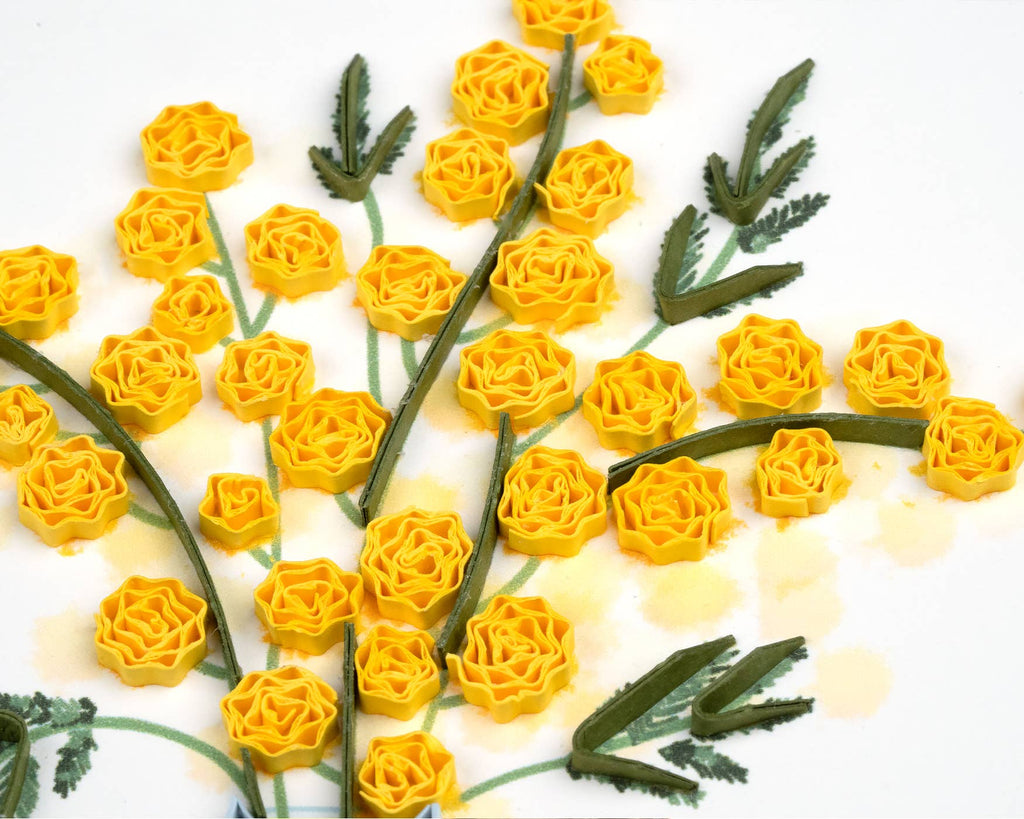 Quilled Greeting Card, "Mimosa Flower"