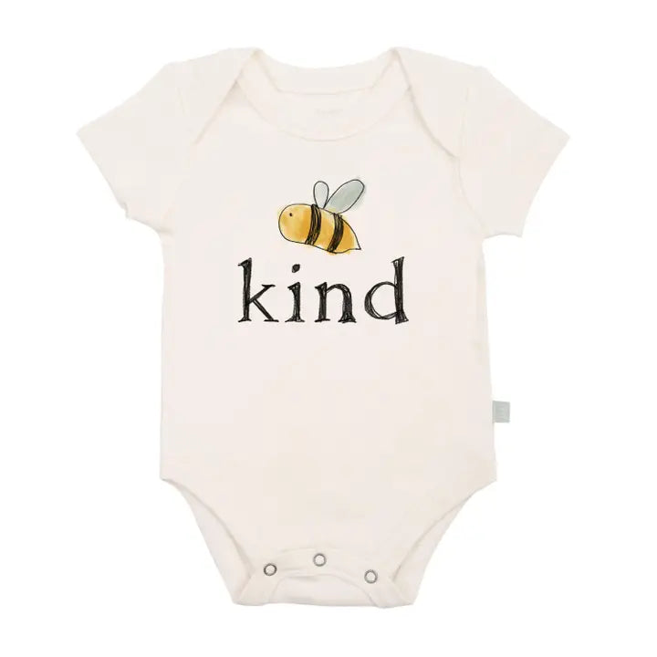 Organic Graphic Bodysuit, "Bee Kind"