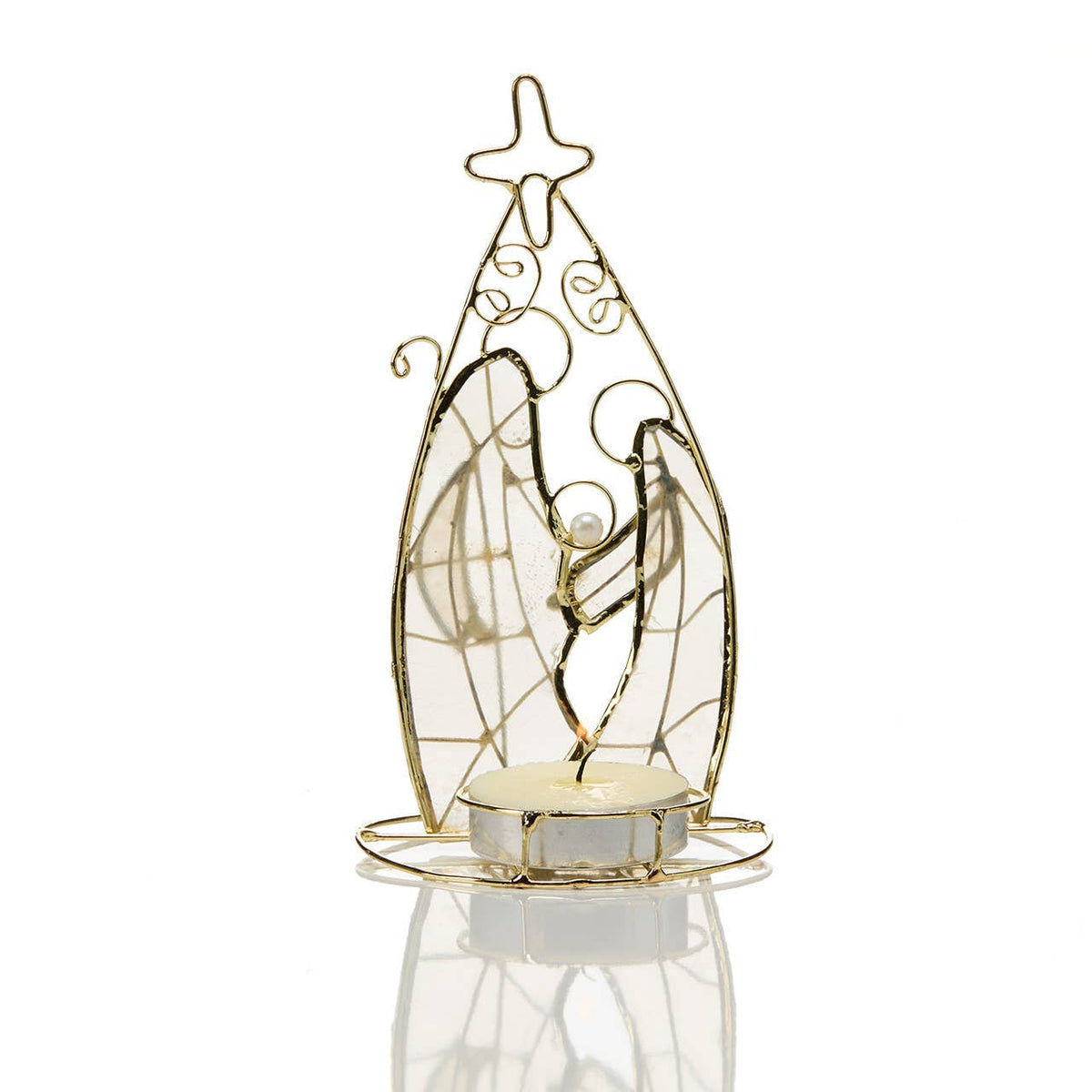 Capiz Holy Family Nativity Votive Candle Holder