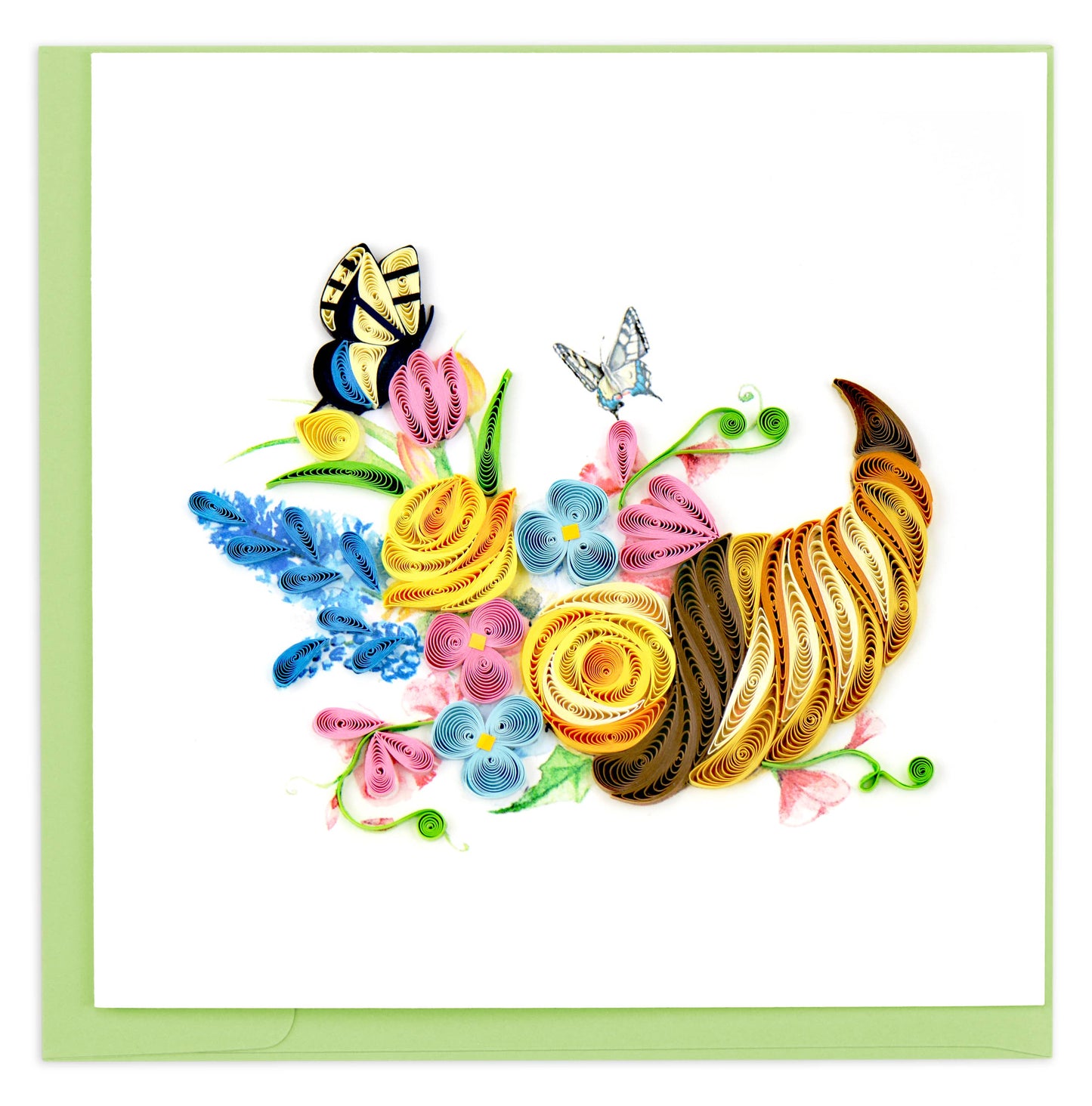 Quilled Greeting Card, "Spring Cornucopia"