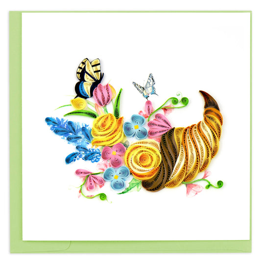 Quilled Greeting Card, "Spring Cornucopia"