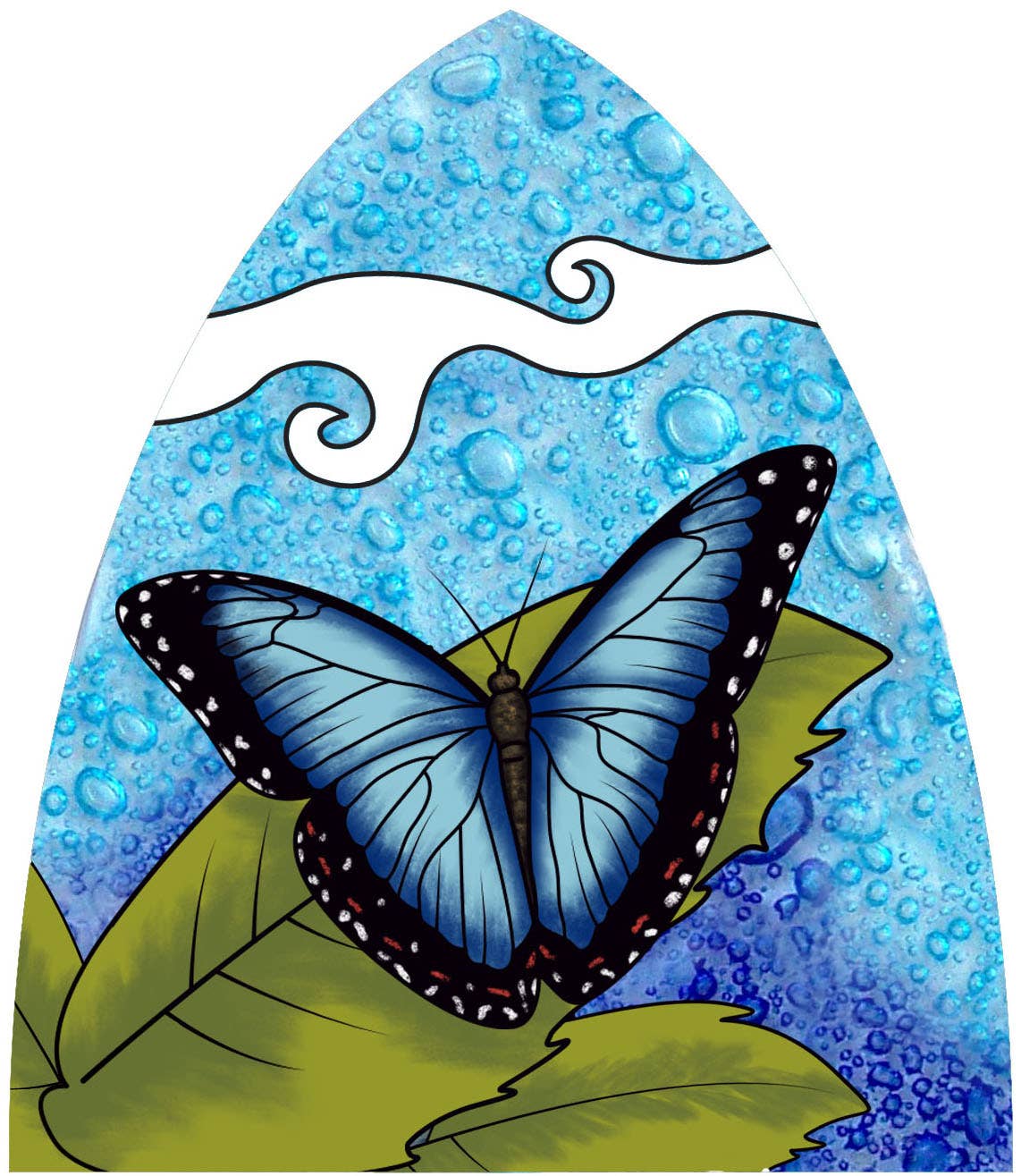 Glass Night Light - Blue Butterfly