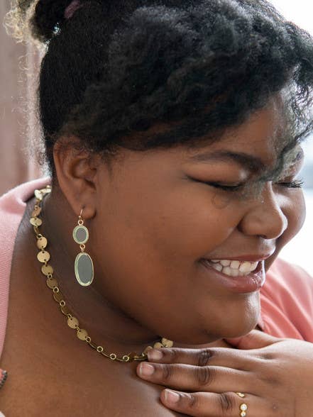 Earrings, "Vintage Window Pane"