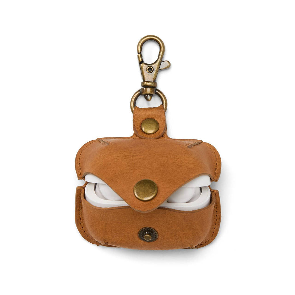 Camel Tan Leather Earbud Case