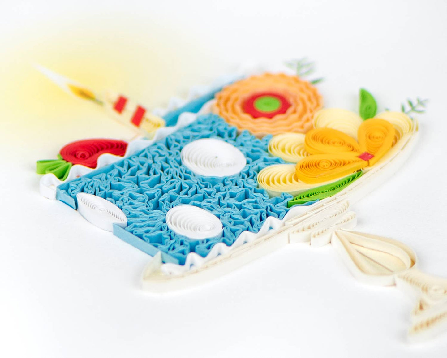 Quilled Greeting Card, "Whimsical Birthday Cake"