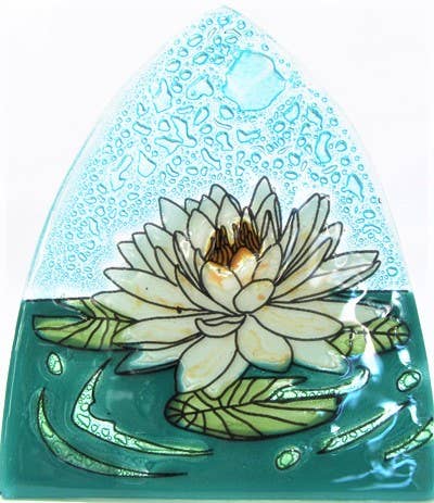 Glass Night Light - White Lotus