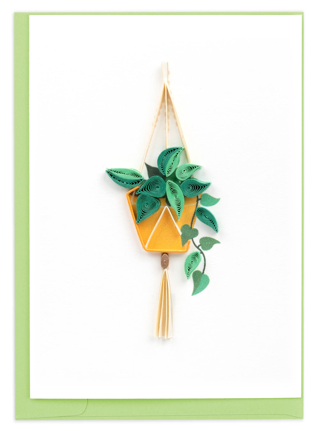 Quilled Gift Enclosure, "Pothos Macrame Hanger"
