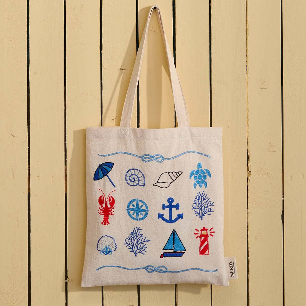 Nautical Embroidered Tote