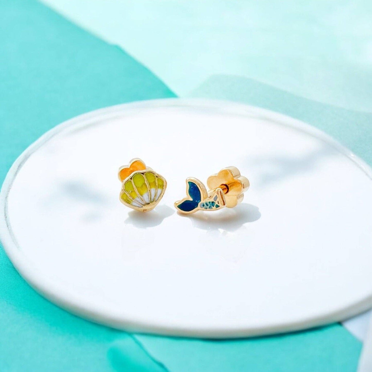 Mermaid Tiny Stud Kids Earrings